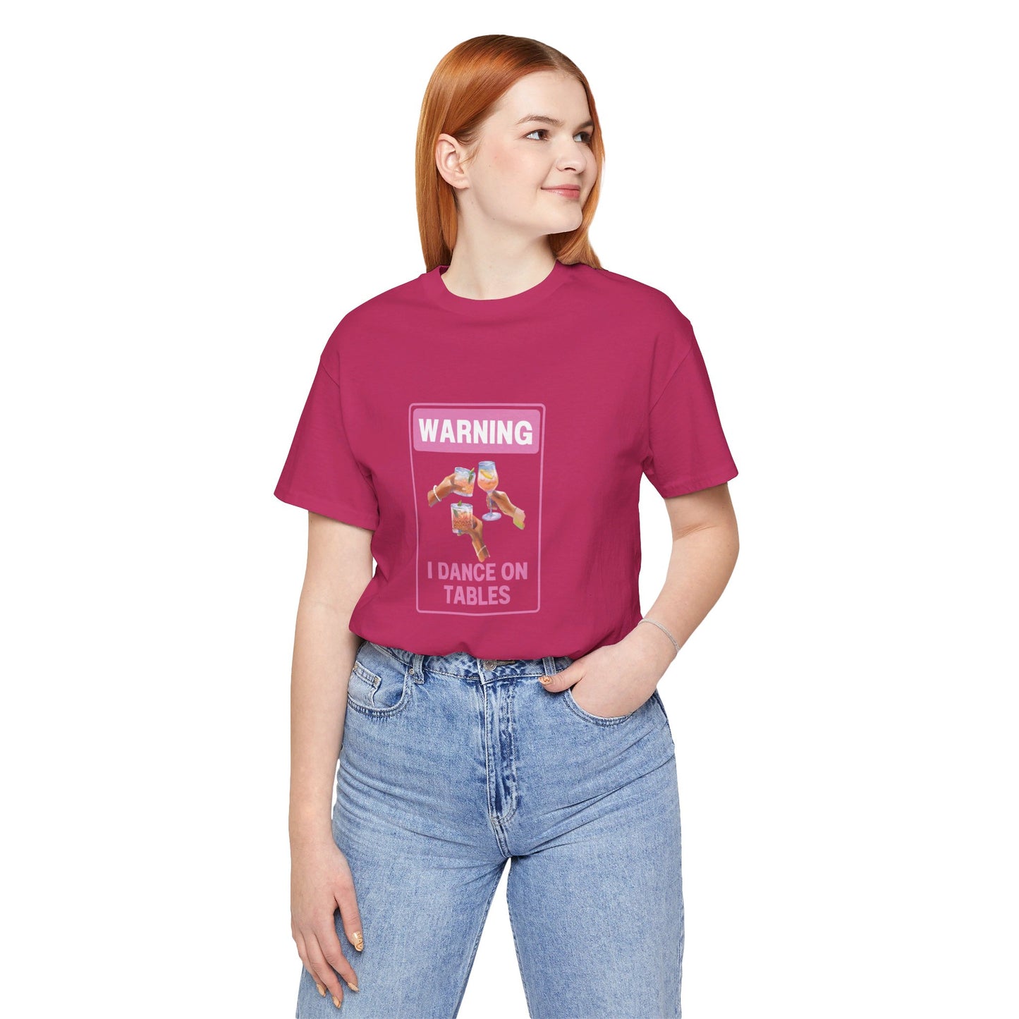 πΊπ Unleash Your Inner Party Animal with Our "Warning I Dance on Tables" T-Shirt! ππΊ Short Sleeve Tee