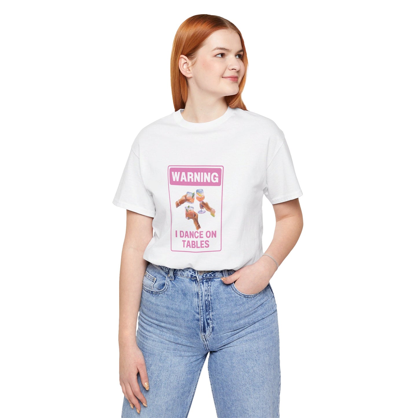 πΊπ Unleash Your Inner Party Animal with Our "Warning I Dance on Tables" T-Shirt! ππΊ Short Sleeve Tee