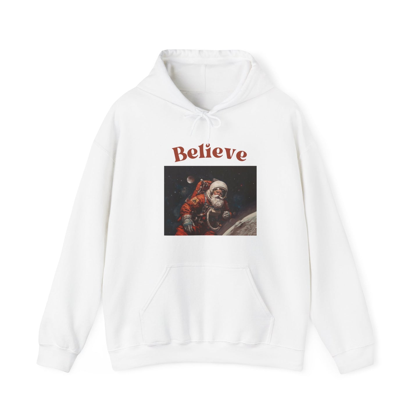 Believe in Santa Astonaut Hooded Sweatshirt by Blakely Bering